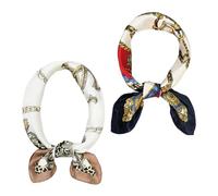 2 Sciarpe Di Seta Quadrate, Design Dalla Trama Unica, Materiale Setoso, Migliora Il Temperamento, Colori Vivaci, Molteplici Modi Di Indossarli, Adatti Per L'Uso Quotidiano O Alla Moda