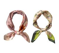 2 Sciarpe Quadrate In Raso, Sciarpe Quadrate Stampate Retrò, Foulard Decorativi Estivi, Bavaglini Antivento All'Aperto, Pezzi Abbinati Alla Moda.