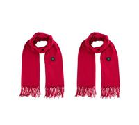 2 sciarpe riscaldate USB con 3 livelli di riscaldamento, ricaricabili, in finto cashmere, scaldacollo, scaldino elettrico per il collo (rosso)