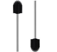 2 scopini in silicone, setole morbide manico lungo spazzola per la pulizia, WC accovacciato, adatto per servizi igienici