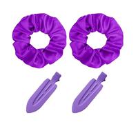 2 Scrunchies Lilla and Forcine per Capelli Viola - Accessori Viola per Bambini e Ragazza, Lucido per le Donne