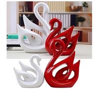 2 sculture di cigno in porcellana, eleganti statuette per amanti del cigno, statue decorative di animali per la decorazione domestica, arte per interni ed esterni, accessori in stile nordico, per gli