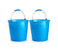 2 Secchio Pulizia Bucato in Plastica Morbida Blu con Becco 10 Litri