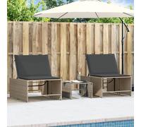 2 sedie a sdraio con tavolo grigio in resina, sedie lunghe da esterno, mobili da giardino, piscina, articoli per la casa, decorazioni