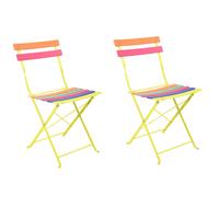 2X Sedia Pieghevole Da Giardino Harms In Ferro Multicolore 77,5 Cm