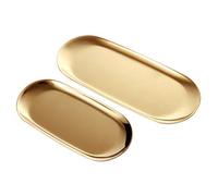 2 Seghe Ovale Acciaio Gioielli Vassoio, Tovagliolo Stoccaggio Piatto Tè Frutta Vassoi Cosmetici Gioielli Piatto