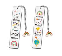 2 segnalibri in acciaio inossidabile con stampa a colori libro segna pagine divisore per amanti lettore insegnante studente regalo forniture per ufficio