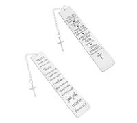 2 segnalibri commemorativi con ciondolo a forma di croce, segnalibri ispiratori, segnalibri con lettere, segnalibri personalizzati, segnalibri fatti a mano, segnalibri con ciondolo