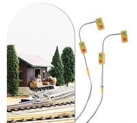2 Semafori LED HO OO per Treno Modellismo con Cavi | LED pre-cablati accesi, realistici giallo verde, scala HO OO, cavo comune anodo