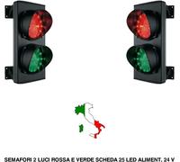 2 SEMAFORI LUCI ROSSA E VERDE FUNZIONE MANUALE SHEDE SEMAFORI 25 LED 24 Vcc.
