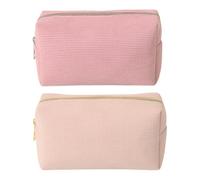 2 Semplici Borse Per Il Trucco A Colori Solidi, Multifunzionale, Creativo E Alla Moda, Riutilizzabile E Comodo Sacchetto Di Stoccaggio Di Grandi Capacità Di Grande Capacità.