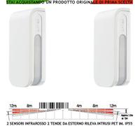 2 Sensori Doppia Tenda Antifurto Infrarosso Esterno Allarme Discrimina Animali