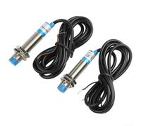 2 sensori induttivi di prossimità LJ12A34ZBY con campo di rilevamento di 4 mm, indicatori LED e sonda ABS per l'integrazione nei sistemi di controllo elettronici