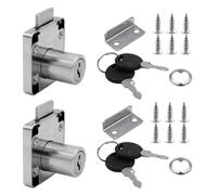 2 serrature per cassetti in lega con chiavi, con 2 serrature e 12 viti in acciaio inox, serratura per armadio, serratura a camme, adatta per armadi, tavoli e cassettiere, ecc.