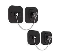 2 serrature per porta del frigorifero con chiave, serrature di sicurezza, fori (nero)