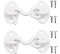 2 serrature per porte da 5,1 cm, gancio per cabina con occhiello, gancio girevole per porta e finestra, con viti di montaggio (bianco)