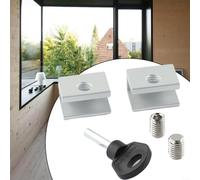 2 serrature scorrevoli per porte e finestre con tappo regolabile e chiave verticale per una sicurezza antifurto sicura (argento)