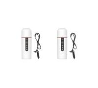 2 set 12V/24V Bollitore Auto Caldaia Caldaia Acqua Riscaldata per Tè Riscaldamento Acqua Bevanda Bianco 7x22,5 cm