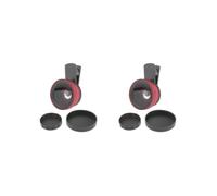 2 set 2-in-1 Obiettivo della fotocamera del telefono Macro/grandangolare Clip Carry Pouch Rosso 50x50x35mm