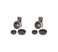 2 set 2-in-1 Obiettivo della fotocamera del telefono Macro/Grandangolo Clip Carry Pouch Oro Rosa 50x50x35mm
