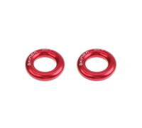 2 set 22KN Alluminio Rappel Ring Bail-Out Rappelling Rigging Arrampicata Salvataggio Rosso