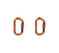 2 set 25KN Moschettone di Bloccaggio D-Ring Gancio per Speleologia Campeggio Outdoor Arancione