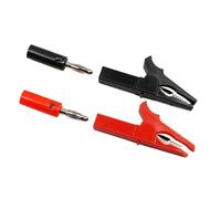 2 set 55MM Morsetto a coccodrillo + BANANA, sonda di prova con clip for cavi a banana da 4 mm Presa Batteria Rosso Nero