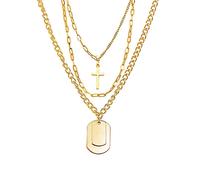 2 set / 6 pezzi collana multistrato moda croce lega clavicola catena collana