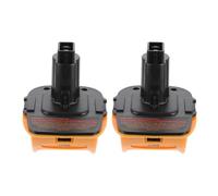2 Set Adattatore Batteria per Batterie al Litio 18v 20v USB | ABS Resistente Agli Urti, Uscita 18v e 3a, Uso in Officina e Backup Durante Blackout