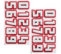 2 Set Adesivi Numerici Decorativi per Casco Sportivo, Pvc Rosso | Autoadesivi Sagomati, Visibili da Lontano, Adatti a Caschi Protettivi, Uso Indoor e Allenamento Quotidiano
