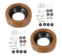 2 Set Anello di Cera per Wc, Kit Sigillante Extra Spesso | Adattabile a Flangia Standard, Facile da Installare, Aderente al Bordo, Previene Odori, Colore Terra