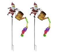 2 Set Babbo Natale Luminoso Da Esterno, Babbo Natale Balcone, Decorazioni Natalizie Casa, Soprammobili Natalizi Vintage, Lampada Natalizia Solare Per Balconi Viali Cortilo Giardino Sentiero Balcone