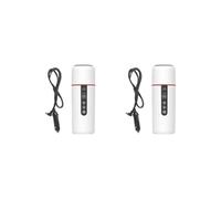 2 set Bollitore Auto Caldaia Caldaia Bollitore Acqua Calda Bollitore per Tè Caffè Latte Riscaldato Bianco 7x22,5 cm