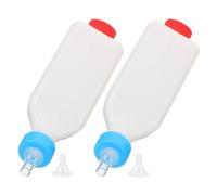 2 Set Bottiglia per Agnelli da 800ml in ABS con Due Tettarelle | Aggancio Integrato e Montaggio Rovesciato, per Recinti e Stalle, Riduce i Rabbocchi e L'uso Frequente