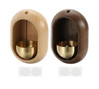 2 Set Campanelli da Negozio, Campana da Porta in Legno Appesa, Forma Ovale per