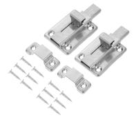 2 Set Chiavistello Porta Scorrevole in Acciaio Inox Argento