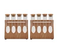 2 set Chicchi di Caffè Nel Legno Espositore per Tè Supporto per Provette Pr7333