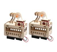 2 Set coinvolgenti modelli funivia in legno Set assemblaggio Set giocattoli per funivia per promuovere la creatività e giocattolo educativo della scoperta scientifica