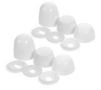 2 Set Copribulloni per Wc in Plastica Abs Bianco, Copertura Viti