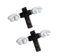 2 / set copricapo con fermaglio per capelli in resina gotica adorabile con brillante e design a crocifisso per copricapo estetico con barrette per ragazze dolci