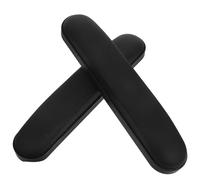 2 Set Cuscinetto Bracciolo per Sedia Rotelle, Ricambio Nero 65,5 CM | Abs, PU e Spugna, Interasse Fori 14cm, per Anziani e Disabili in Famiglie