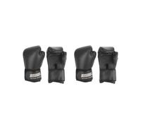 2 set di 1 paio di guanti da boxe in poliuretano, per MMA, Muay Thai, allenamento, sparring, colore: nero