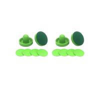 2 set di 1 set di mini spintori da air hockey e dischi da hockey ad aria di piccole dimensioni, 2 spingitori verdi, 96 mm