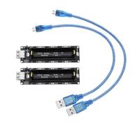 2 set di 18650 scudi di espansione per batteria agli ioni di litio da 5 V-3 V, modulo micro USB, 600 mA, 3 V/1 A, 5 V/3 A, con cavo di ricarica, compatibile con Raspberry Pi 3, compatibile con ESP32