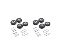2 set di 4 ruote per valigie con viti e chiavi resistenti all'usura, 50 x 18 mm, colore: nero