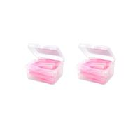 2 set di 40 pezzi di spazzole interdentali push-pull a forma di I palmare per l'igiene orale all'aperto, strumento per viaggi e vacanze, rosa 0,7 mm