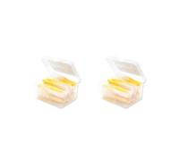 2 set di 40 spazzole interdentali flessibili push-pull in plastica per l'igiene orale, strumento per l'igiene orale, uso domestico, da viaggio, giallo, 0,4 mm