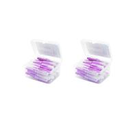 2 set di 40 spazzole interdentali per spazzolino da denti, palmare, strumento per l'igiene orale interna, per viaggi, vacanze, viola, 1,2-1,5 mm