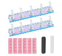 2 set di 5 basi per unghie, 1 confezione di argilla per manicure, 2 lime per unghie, basi per unghie, supporto per manicure, basi per esercizi per unghie, set di attrezzi per unghie