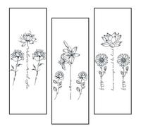 2 Set Di 6 Adesivi Per Tatuaggi Con Fiori Semplici, Sexy, Impermeabili, Di Lunga Durata, Di Fascia Alta, La Pianta Del Succo Non Può Essere Lavata Via